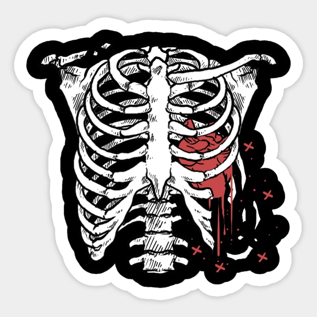 Heart Bone Sticker by akawork280